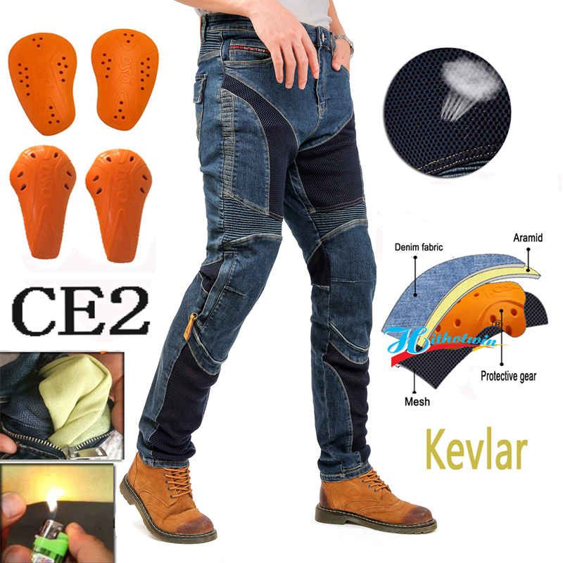 Motorcycle Gear Jeans - Motorcycle With ventilation kevlar holes Protection