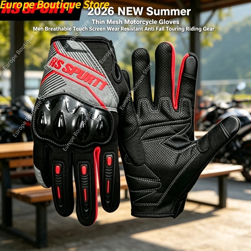 Motorcycle Gear Gloves - Summer Thin Mesh Motorcycle Gloves Breathable