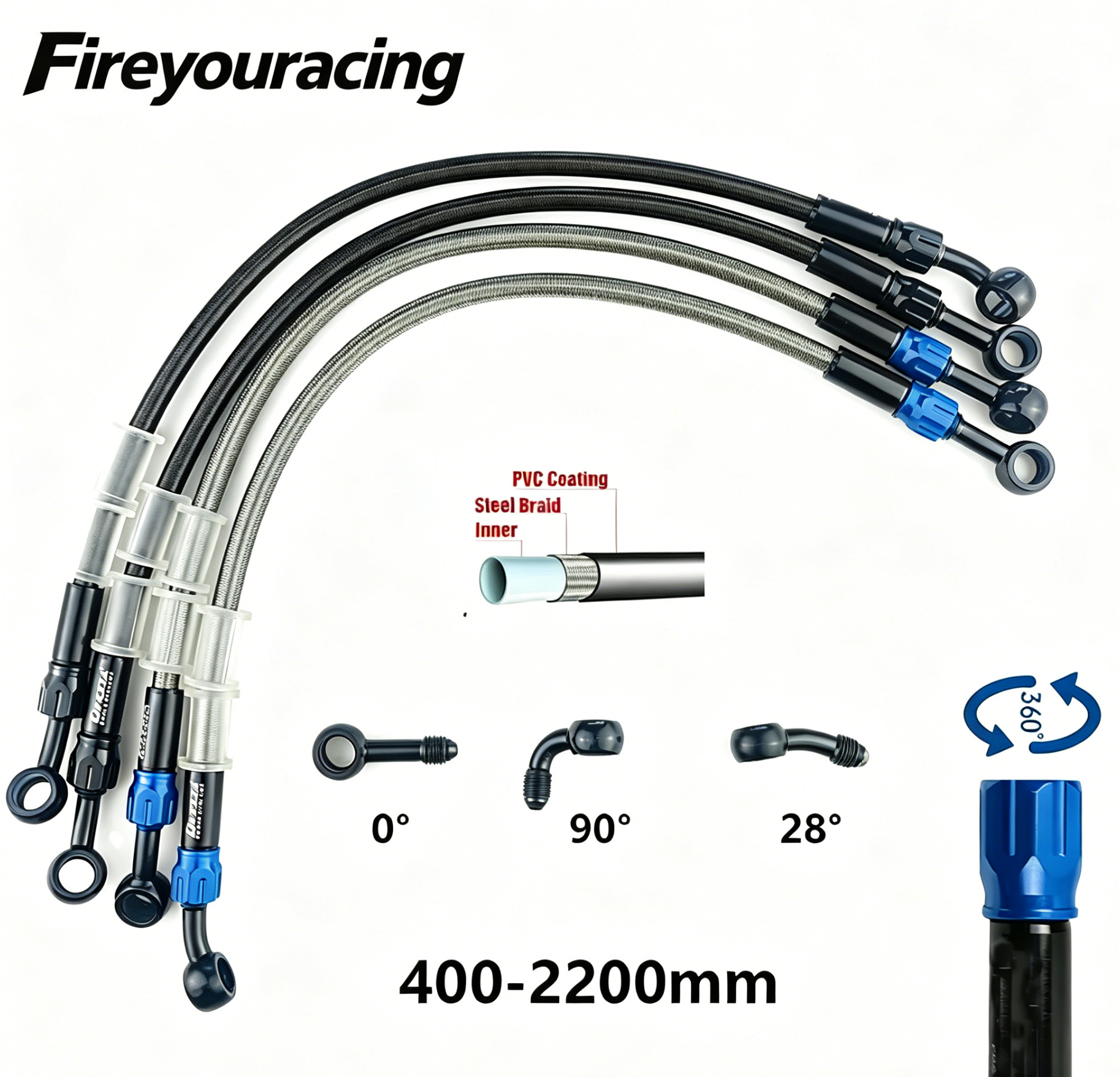 Gear Clutch Motorcycle - Motorcycle Brake Hose AN3 Braided Hydraulic