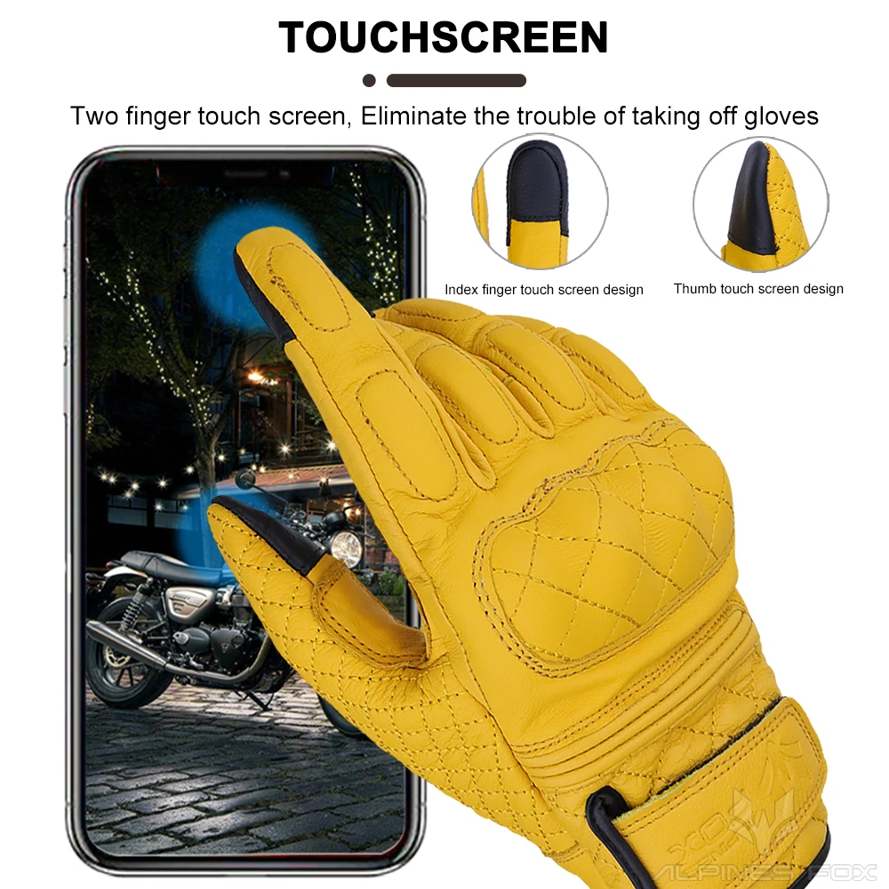 Retro Motorcycle Gloves Real L – обзор и цена Motorcycle Gear Yellow