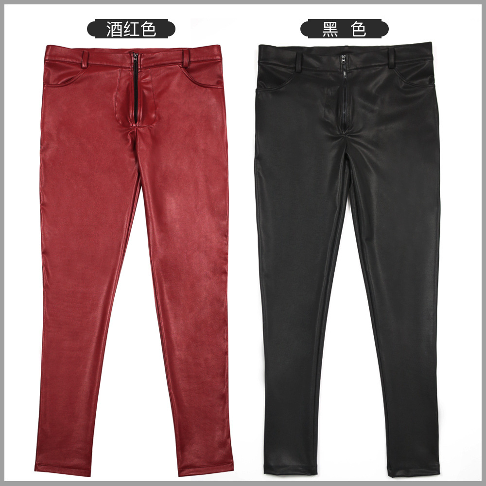 Men's PU Leather Skinny Jeans  – обзор и цена Motorcycle Gear Jeans