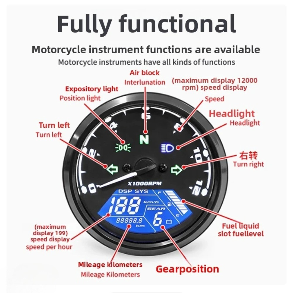 Universal Motorcycle Meter Spe – обзор и цена Motorcycle Gear Yamaha